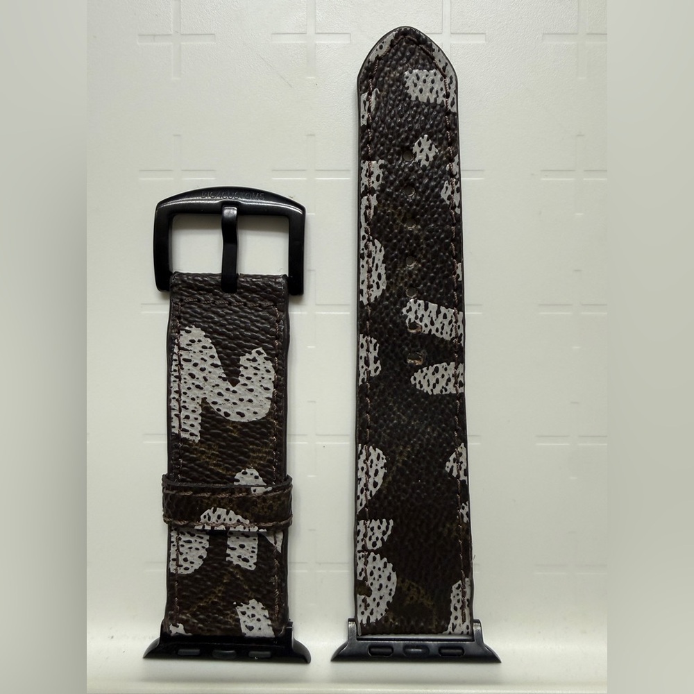 Apple Watch Strap made from upcycled Stephen Sprouse Louis Vuitton Leather